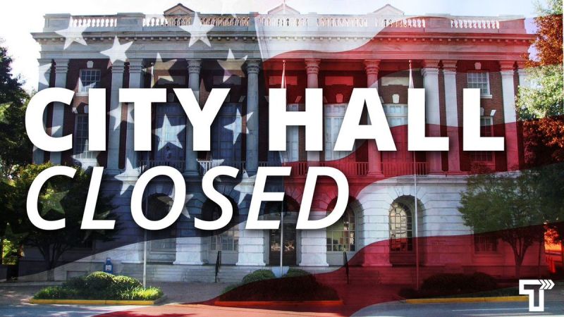 Image for the Tweet beginning: City Hall will close at