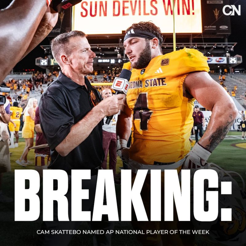 Image for the Tweet beginning: Cam Skattebo's dominant performance against